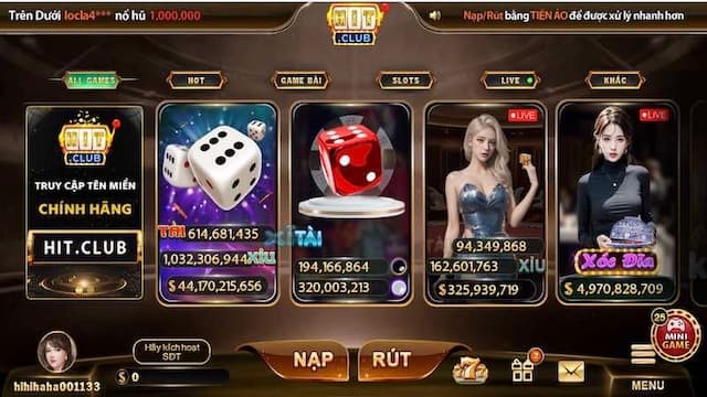 Kho trò chơi đa dạng tại HITCLUB